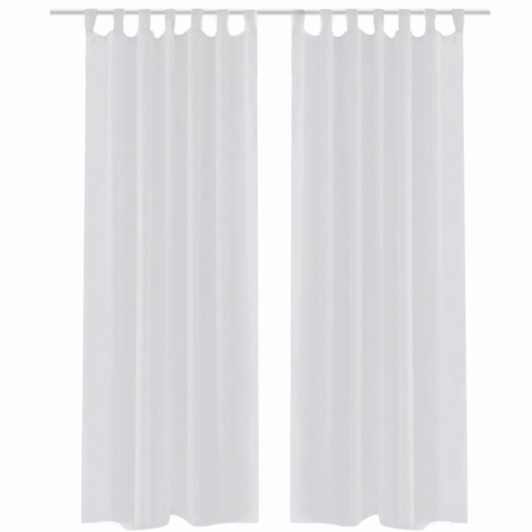 2 X Transparente Gardine Fertiggardine 140 X 175 Cm Weiß günstig online kaufen