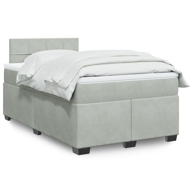 vidaXL Boxspringbett mit Matratze Hellgrau 120x190 cm Samt2106953 günstig online kaufen