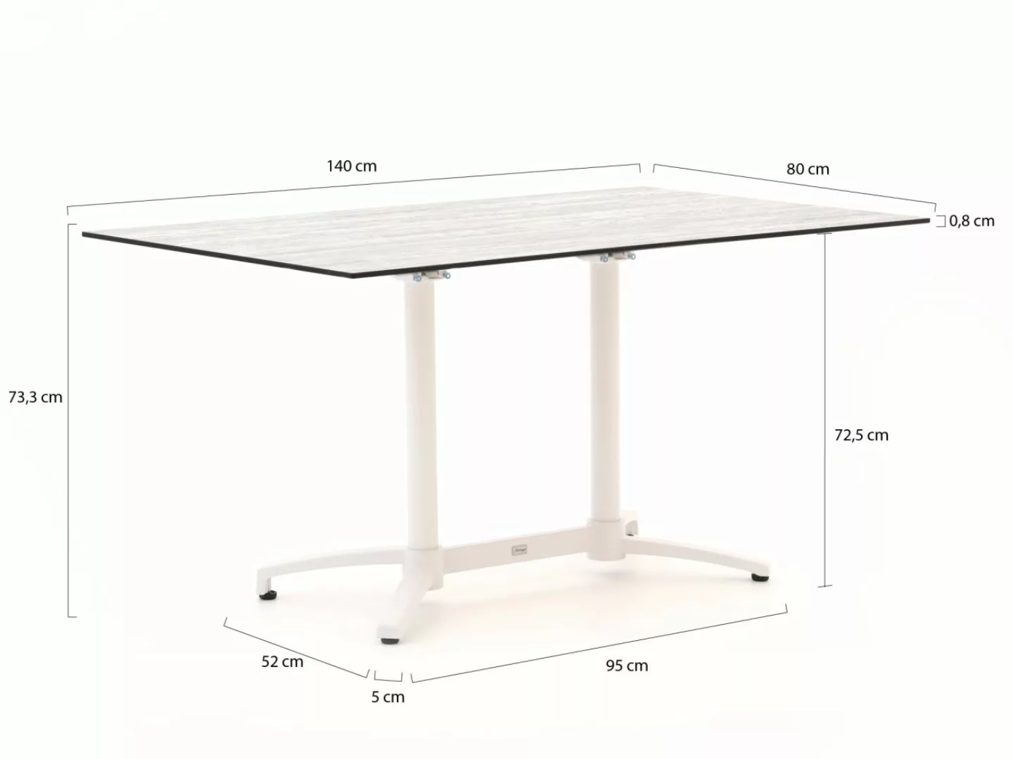 Bellagio Canzo Gartentisch klappbar 140x80x73 cm günstig online kaufen