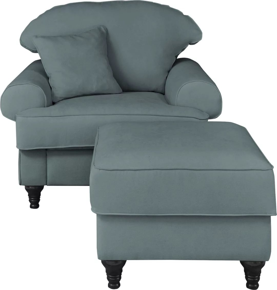 Home affaire Sessel "WESTMINSTER", (Set, 2 St., 1Sessel, 1 Hocker), mit Fed günstig online kaufen