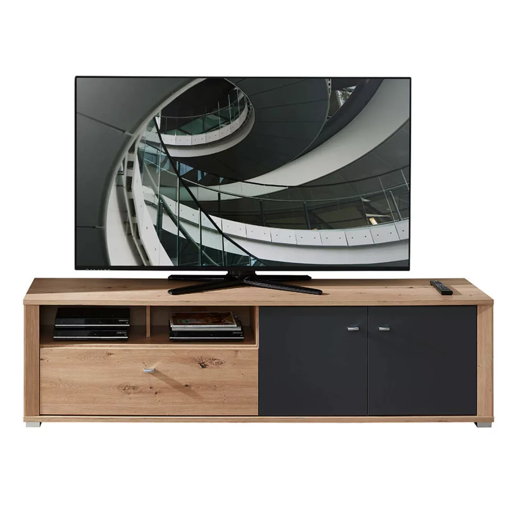 TV-Lowboard, graphit und Eiche Nb., PRESTON-36, B/H/T ca. 193/53/45 cm günstig online kaufen