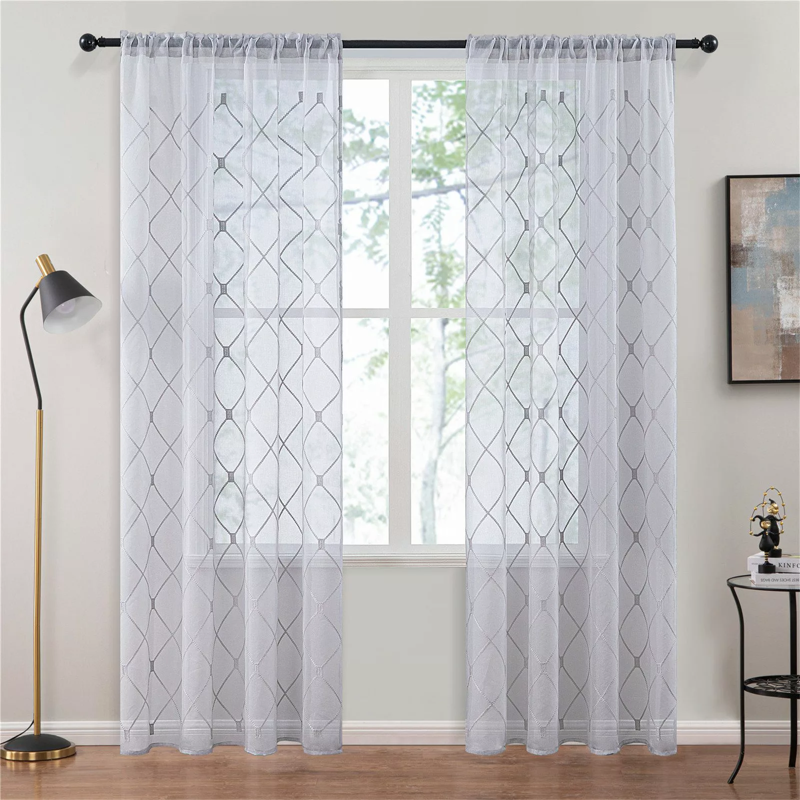 BYSURE Gardine, Stangendurchzug (2 St), halbtransparent, günstig online kaufen