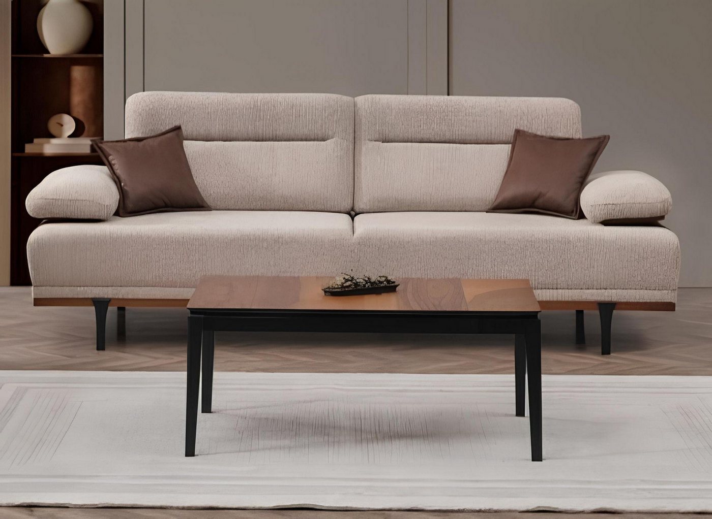 Xlmoebel Sofa Moderne beige Polstersofa mit drei Sitzplätzen., Hergestellt günstig online kaufen