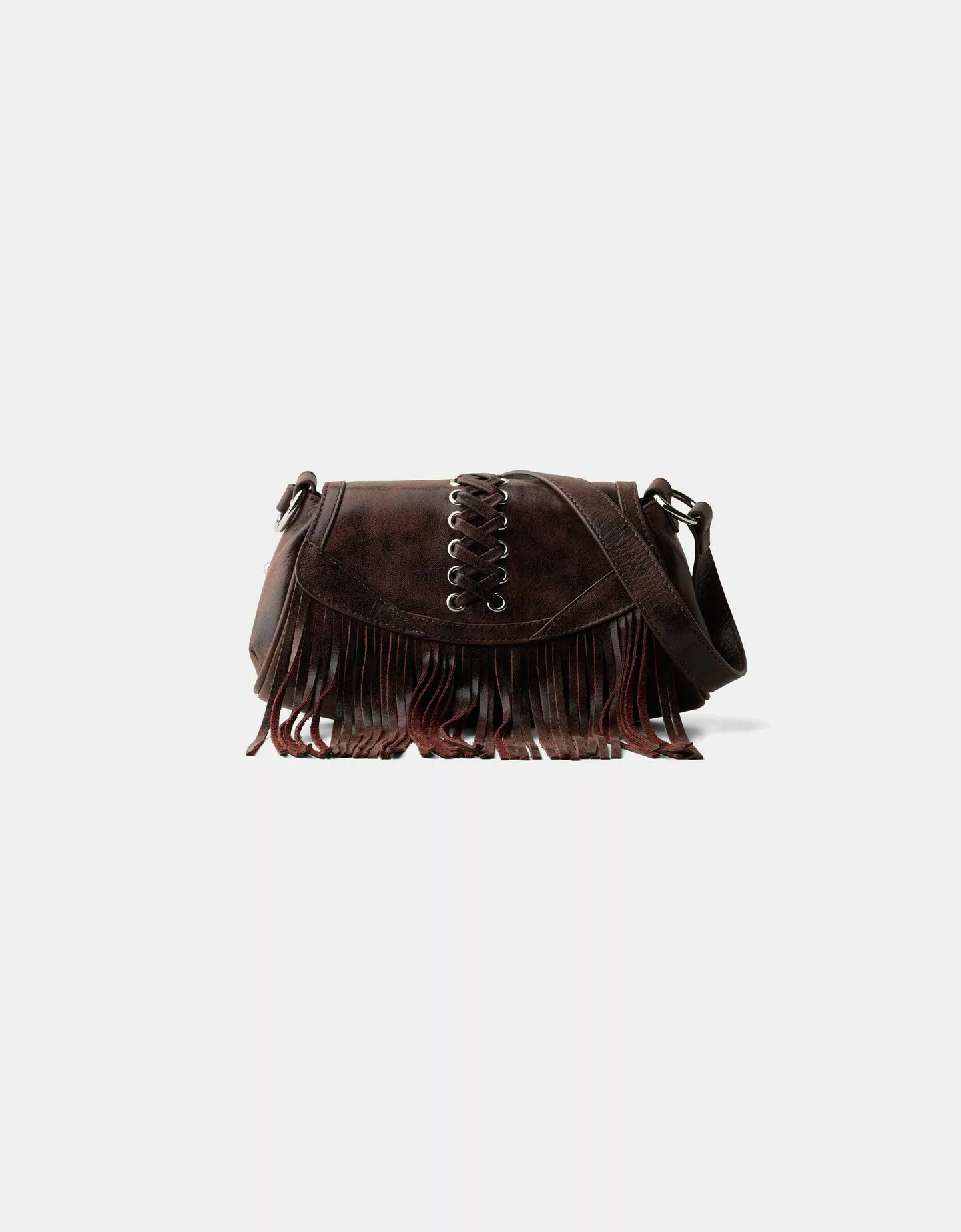 Bershka Tasche Aus Leder Mit Nieten Damen Braun günstig online kaufen