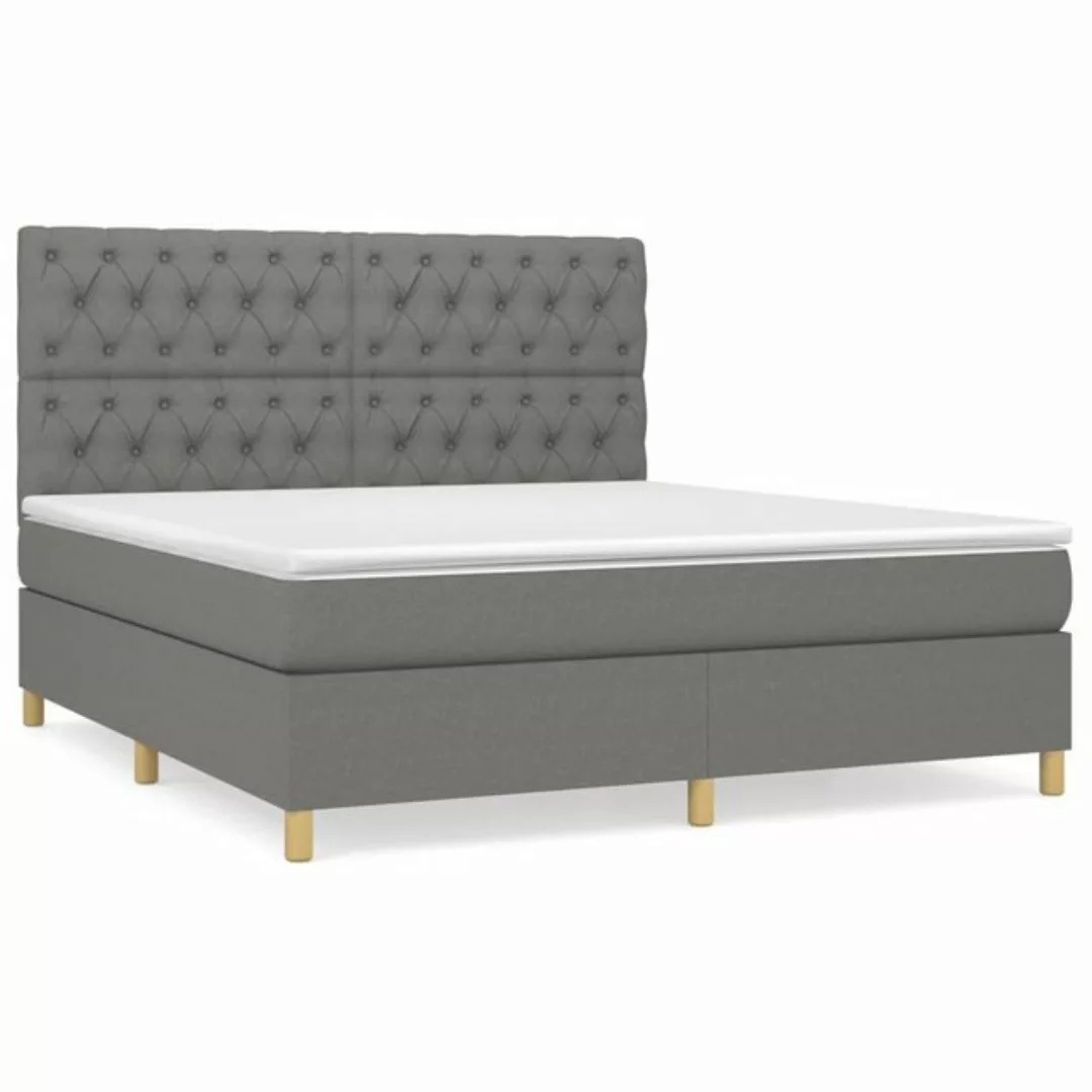 furnicato Bett Boxspringbett mit Matratze Dunkelgrau 160x200 cm Stoff (1-tl günstig online kaufen