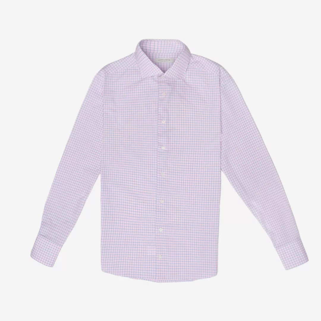 Hemd  groß kariert  rosa 100% reine baumwolle zefir doppelt gezwirnt, krage günstig online kaufen
