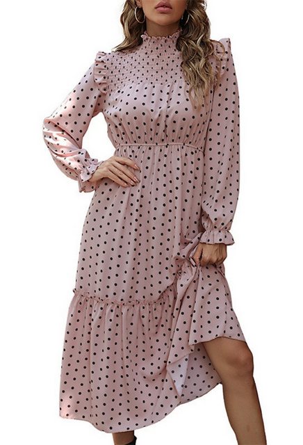 SEGUEN Sommerkleid Temperamentvolles Polka-Dot-Kleid (Modisches Rüschen-Lan günstig online kaufen