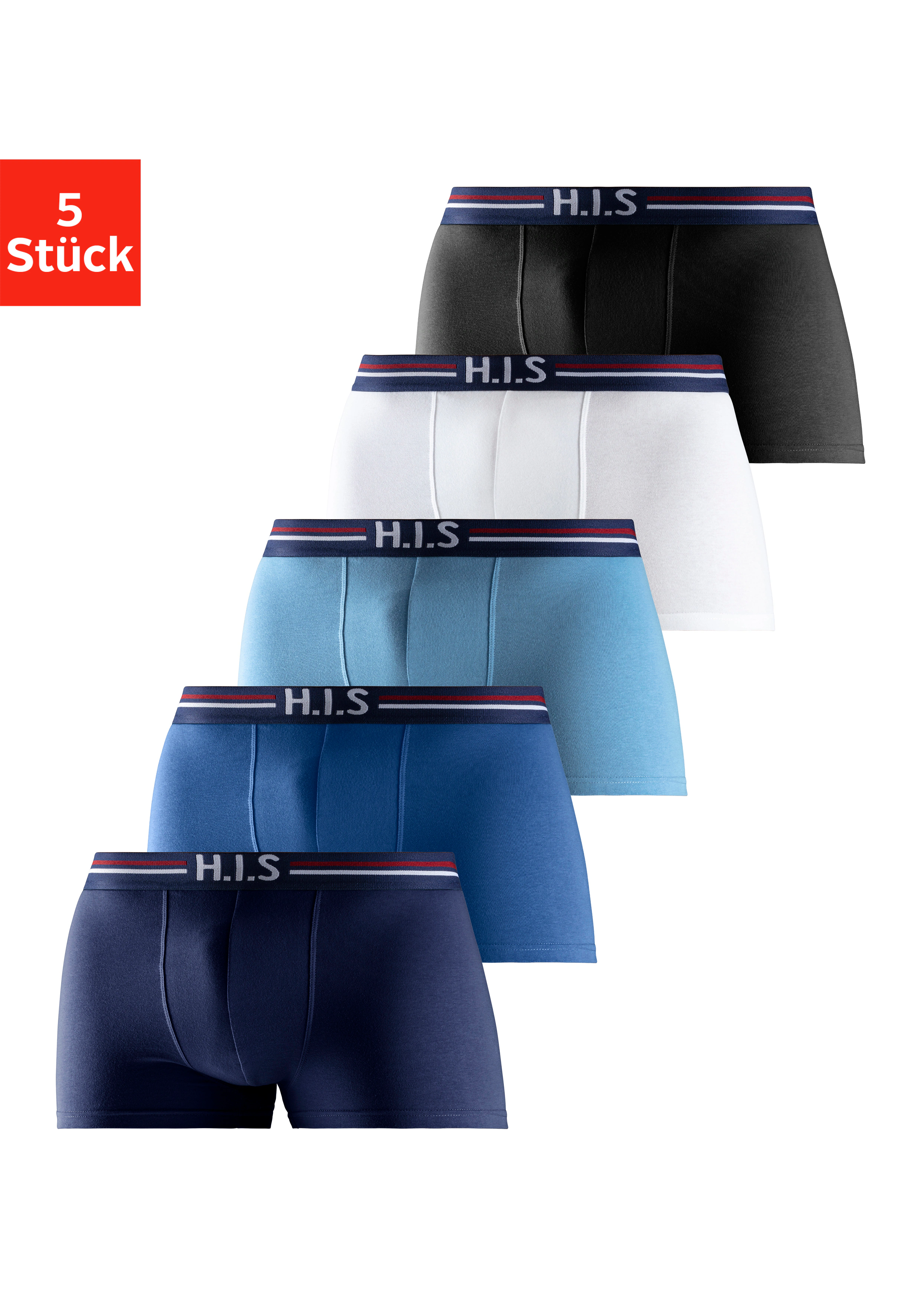 H.I.S Boxer "Boxershorts für Herren", (Packung, 5 St.), mit Streifen und Ma günstig online kaufen