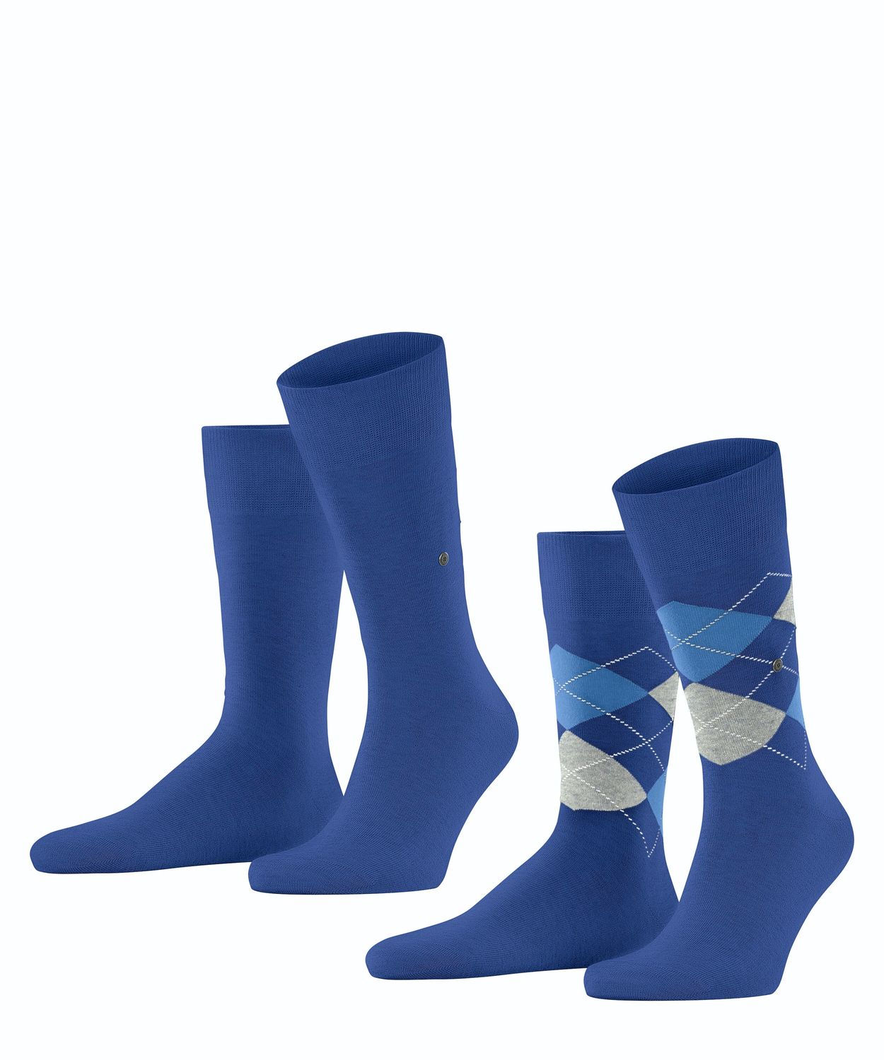 Burlington 2-er Set Socken Blau mit Argyle-Muster günstig online kaufen