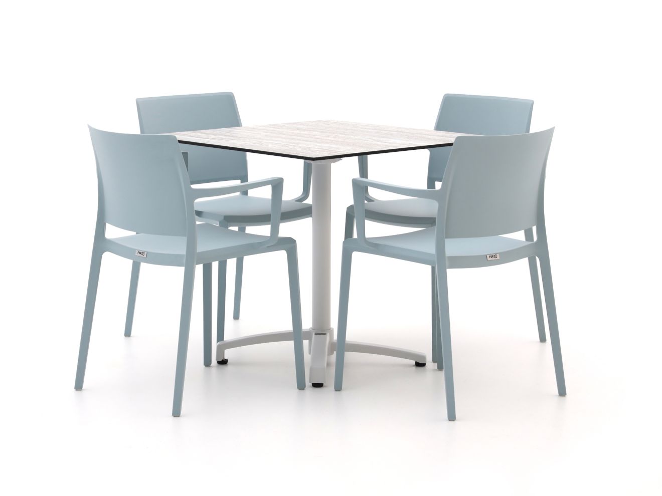 Forza Sile/Canzo 80 cm Gartenmöbel-Set 5-teilig stapelbar klappbar günstig online kaufen