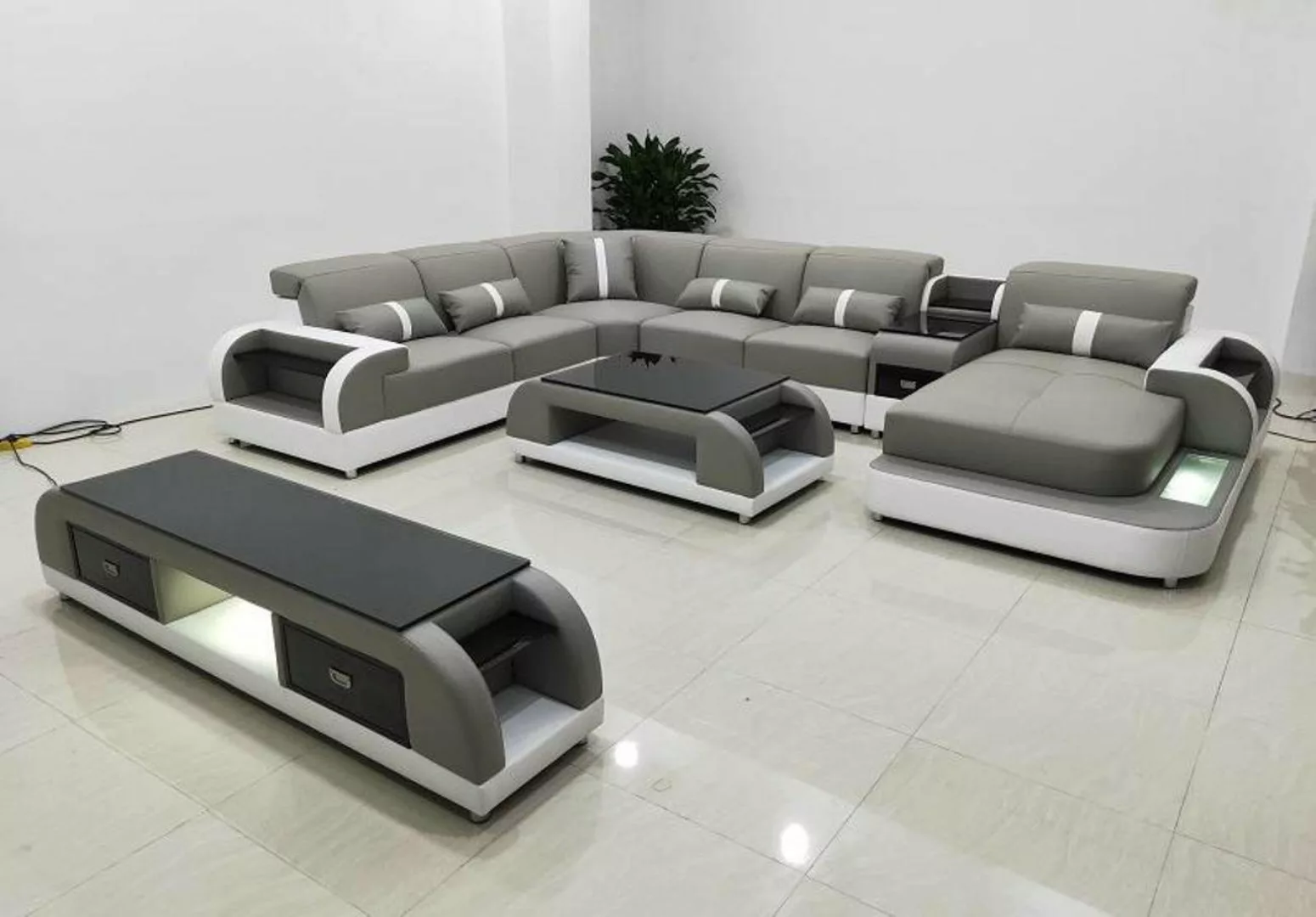 JVmoebel Ecksofa, ecksofa couch sofa led garnitur wohnlandschaft polster ga günstig online kaufen