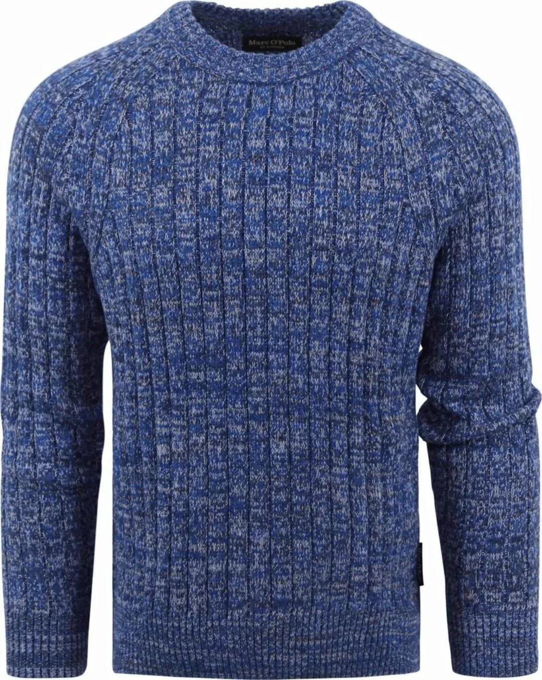 Marc O'Polo Baumwolle Pullover Melange Blau - Größe L günstig online kaufen