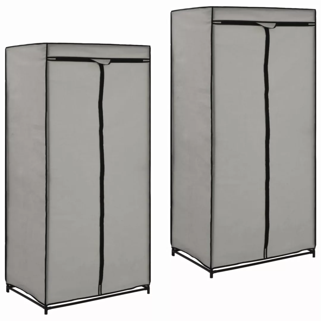 vidaXL Kleiderschrank Kleiderschränke 2 Stk Grau 7550160 cm günstig online kaufen