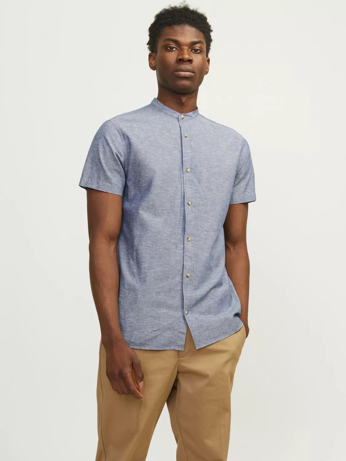 Jack & Jones Kurzarmhemd JJESUMMER BAND LINEN BLEND SHIRT SS SN günstig online kaufen