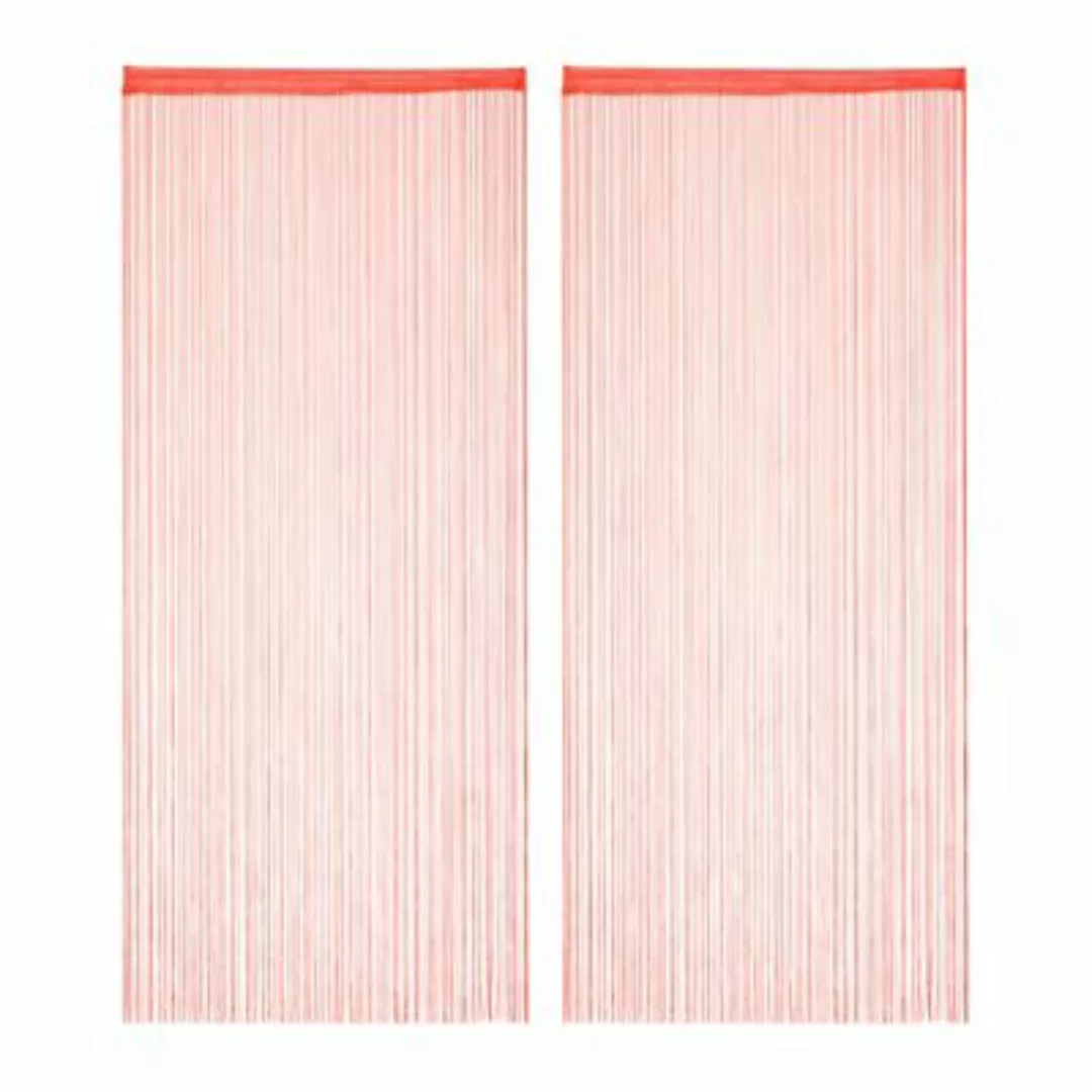 relaxdays 2 x Fadenvorhang rot 90 x 245 cm günstig online kaufen