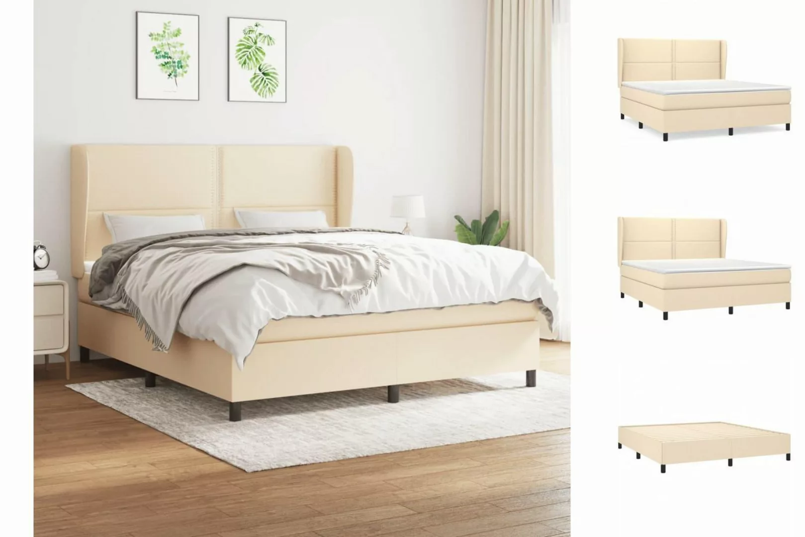 vidaXL Boxspringbett Boxspringbett mit Matratze Dunkelbraun 180x200 cm Stof günstig online kaufen