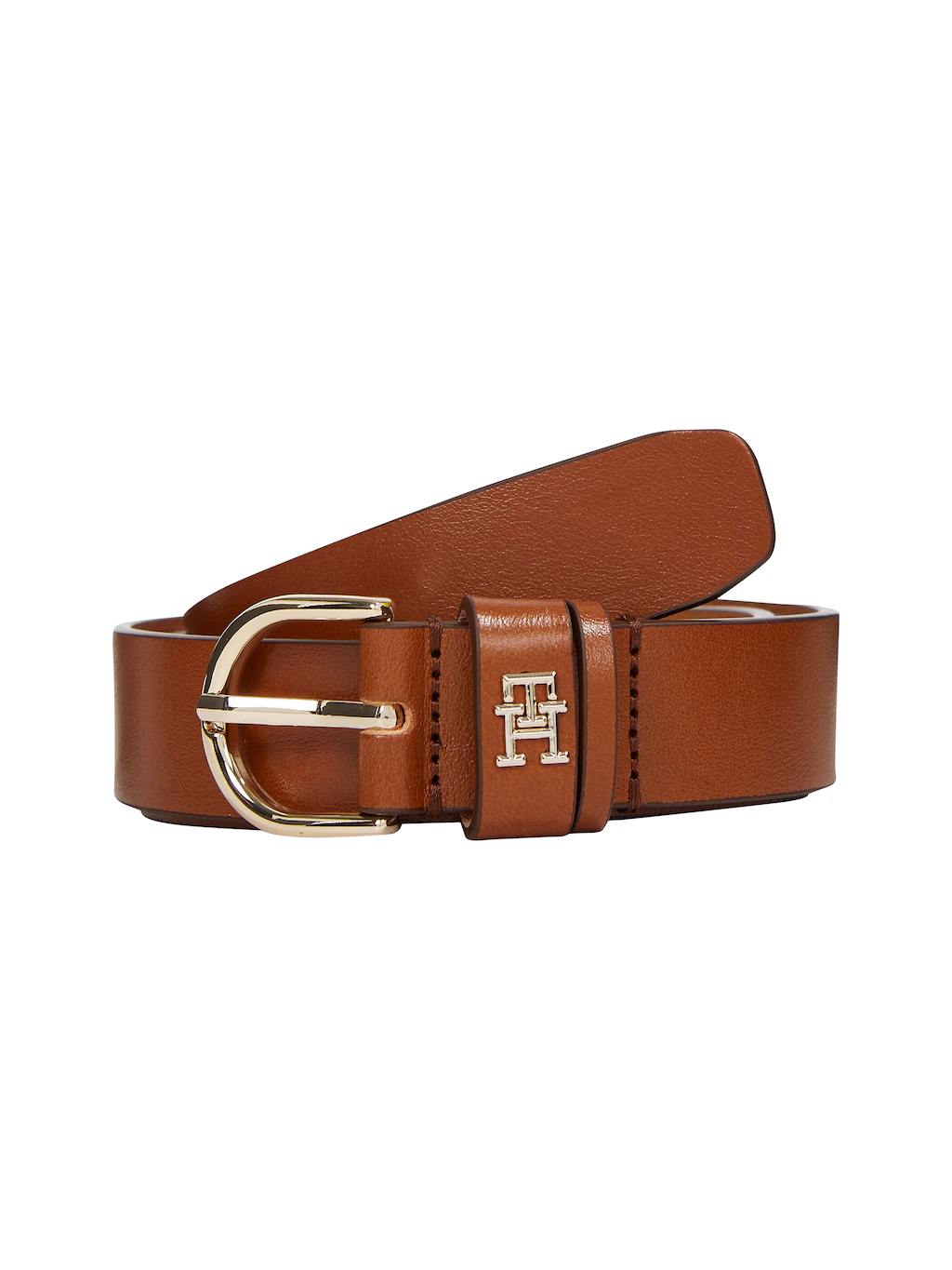 Tommy Hilfiger Ledergürtel "ESSENTIAL EFFORTLESS 2.5 GOLD", Logoemblem, wei günstig online kaufen