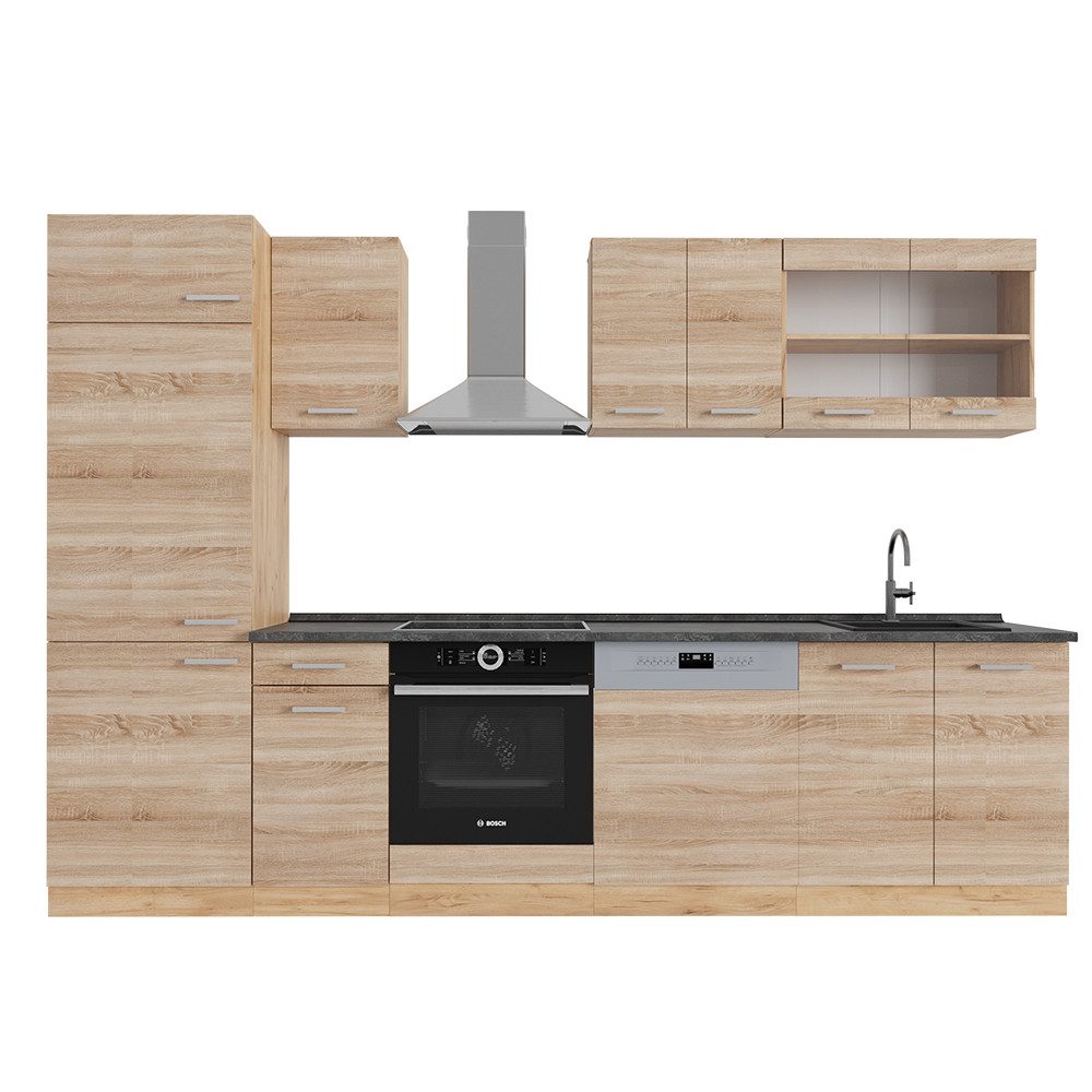 Vicco Küchenzeile R-Line, Sonoma/Goldkraft Eiche, 300 günstig online kaufen