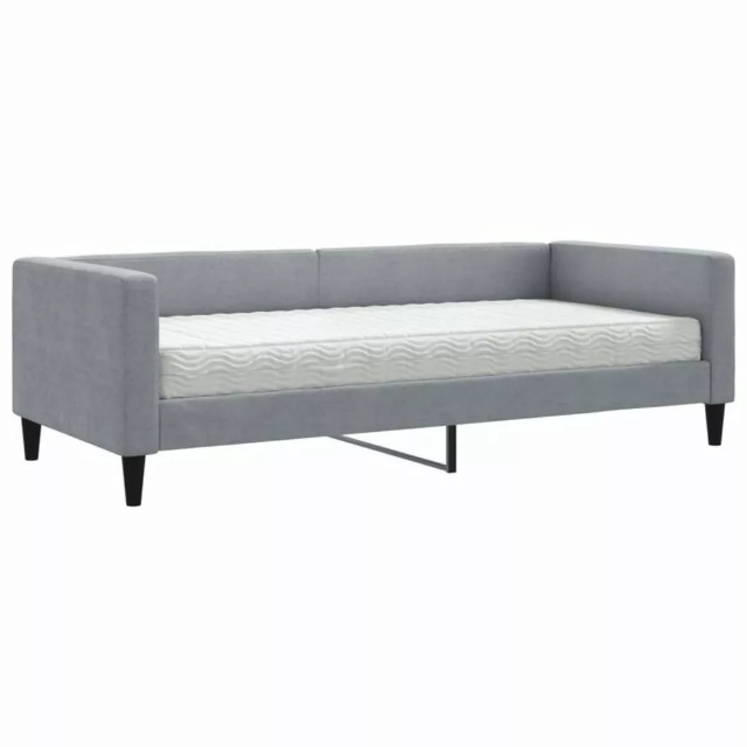 vidaXL Bett Tagesbett mit Matratze Hellgrau 90x200 cm Stoff günstig online kaufen