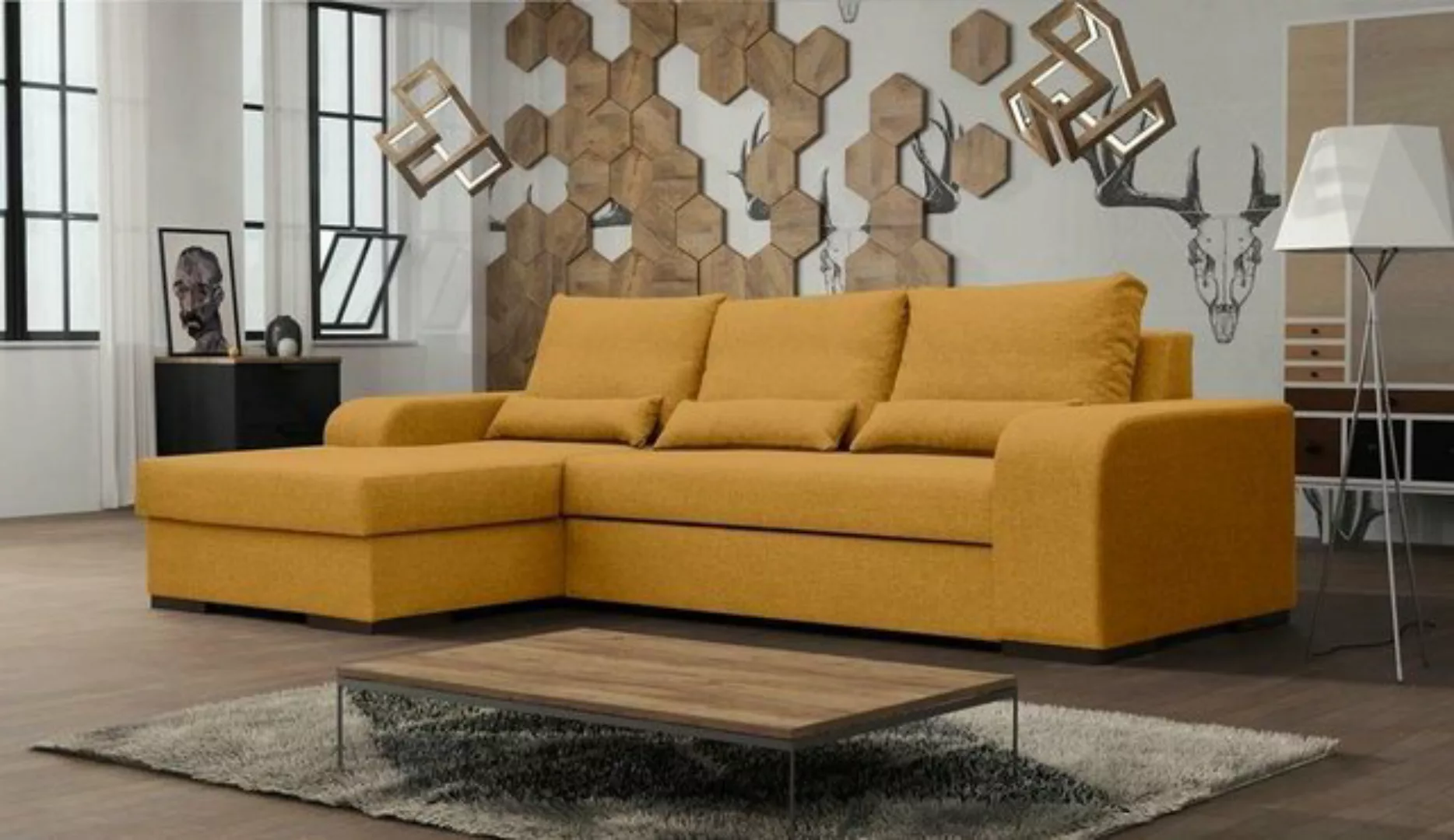 JVmoebel Ecksofa, Sofa Schlafsofa Designer Sofa mit Bettfunktion - Bettkast günstig online kaufen