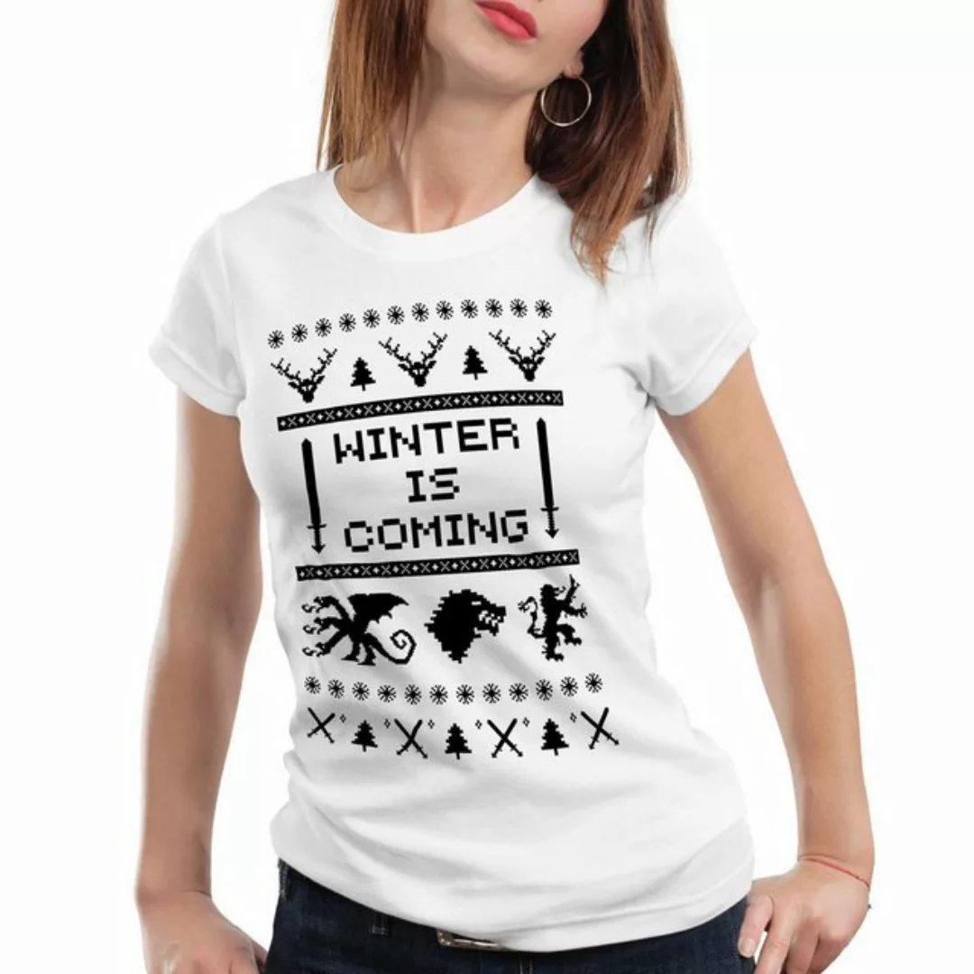 style3 T-Shirt 8-Bit Winter is coming thrones stark lennister game of thron günstig online kaufen