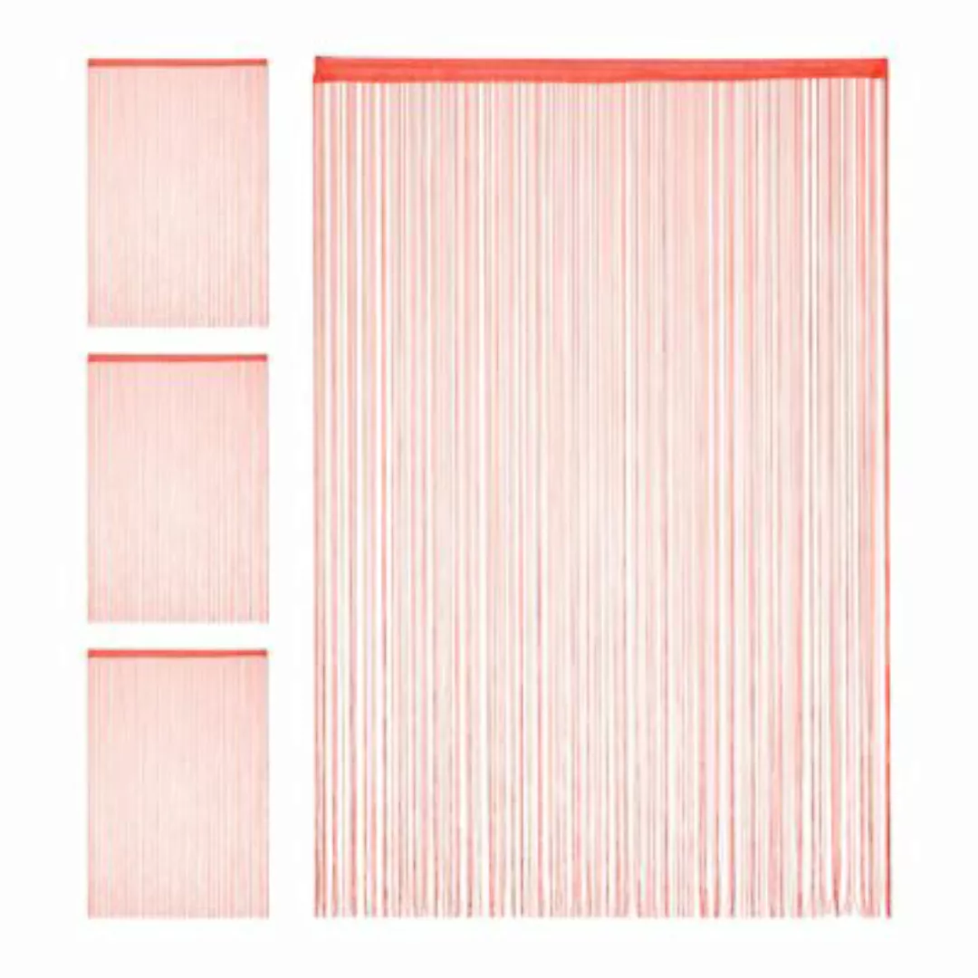 relaxdays 4 x Fadenvorhang rot 145 x 245 cm günstig online kaufen