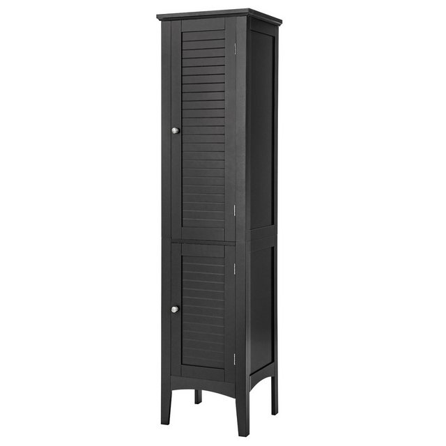 COSTWAY Hochschrank Bad,schmal,mit 2 Lamellentür,5 Fächern,37x37x160cm günstig online kaufen