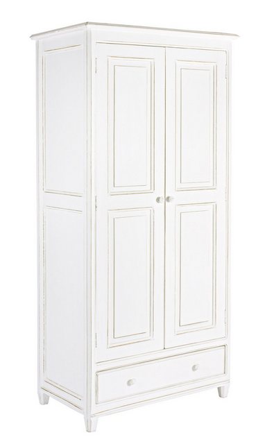 Bizzotto Kleiderschrank Colette aus Mangoholz, 90 cm Weiß günstig online kaufen