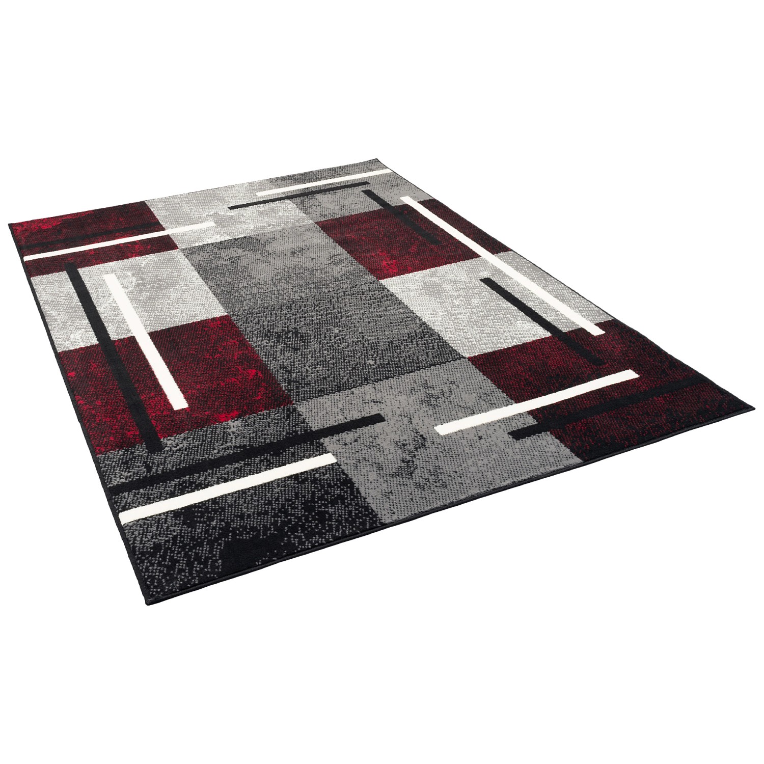 Pergamon Teppich Modern Trendline Karo Schwarz 120x170cm günstig online kaufen