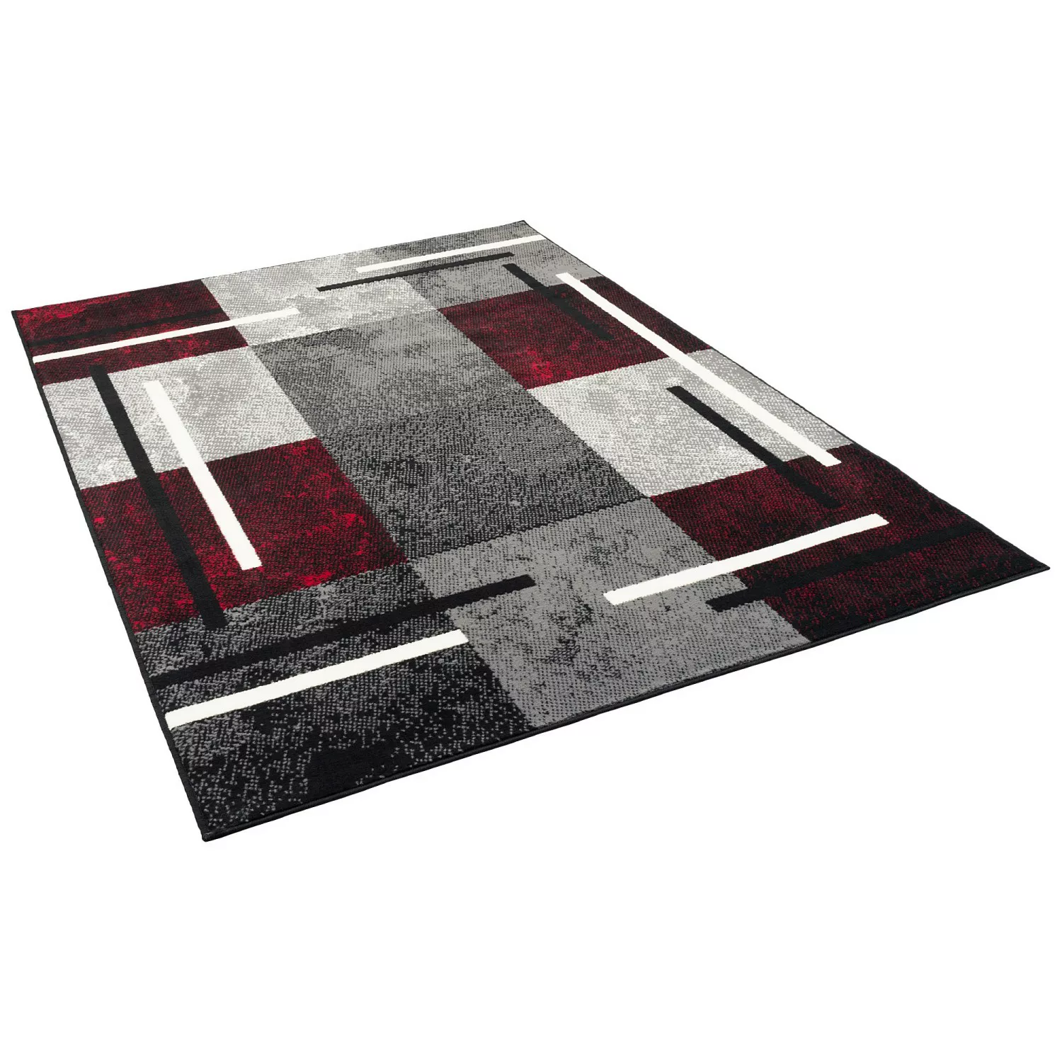 Pergamon Teppich Modern Trendline Karo Schwarz 160x225cm günstig online kaufen