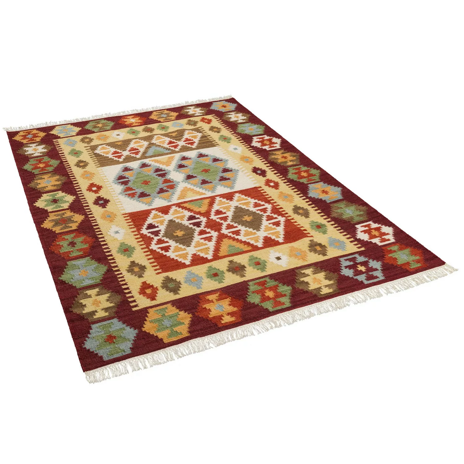 Pergamon Natur Teppich Kelim Sumak Ethno Bunt 70x140cm günstig online kaufen