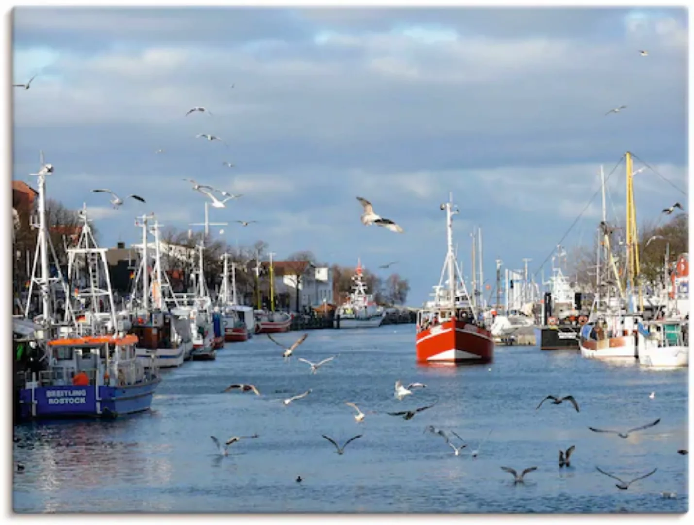 Artland Leinwandbild »Alter Strom in Warnemünde«, Boote & Schiffe, (1 St.), günstig online kaufen