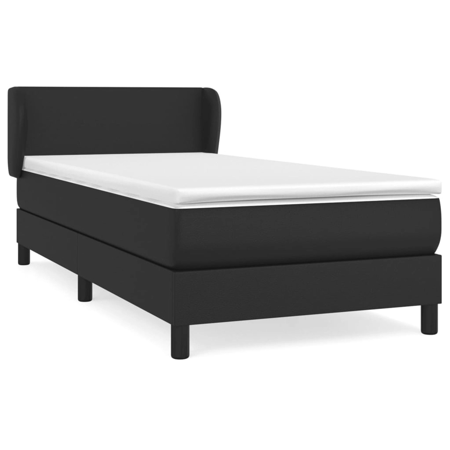 vidaXL Boxspringbett mit Matratze Schwarz 100x200 cm Kunstleder1388439 günstig online kaufen