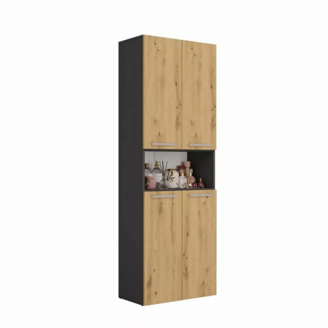 Beautysofa Hochschrank Nolan 1k DK (B/H/T) 60 x 173 x 30 cm, 4-türig Badsch günstig online kaufen