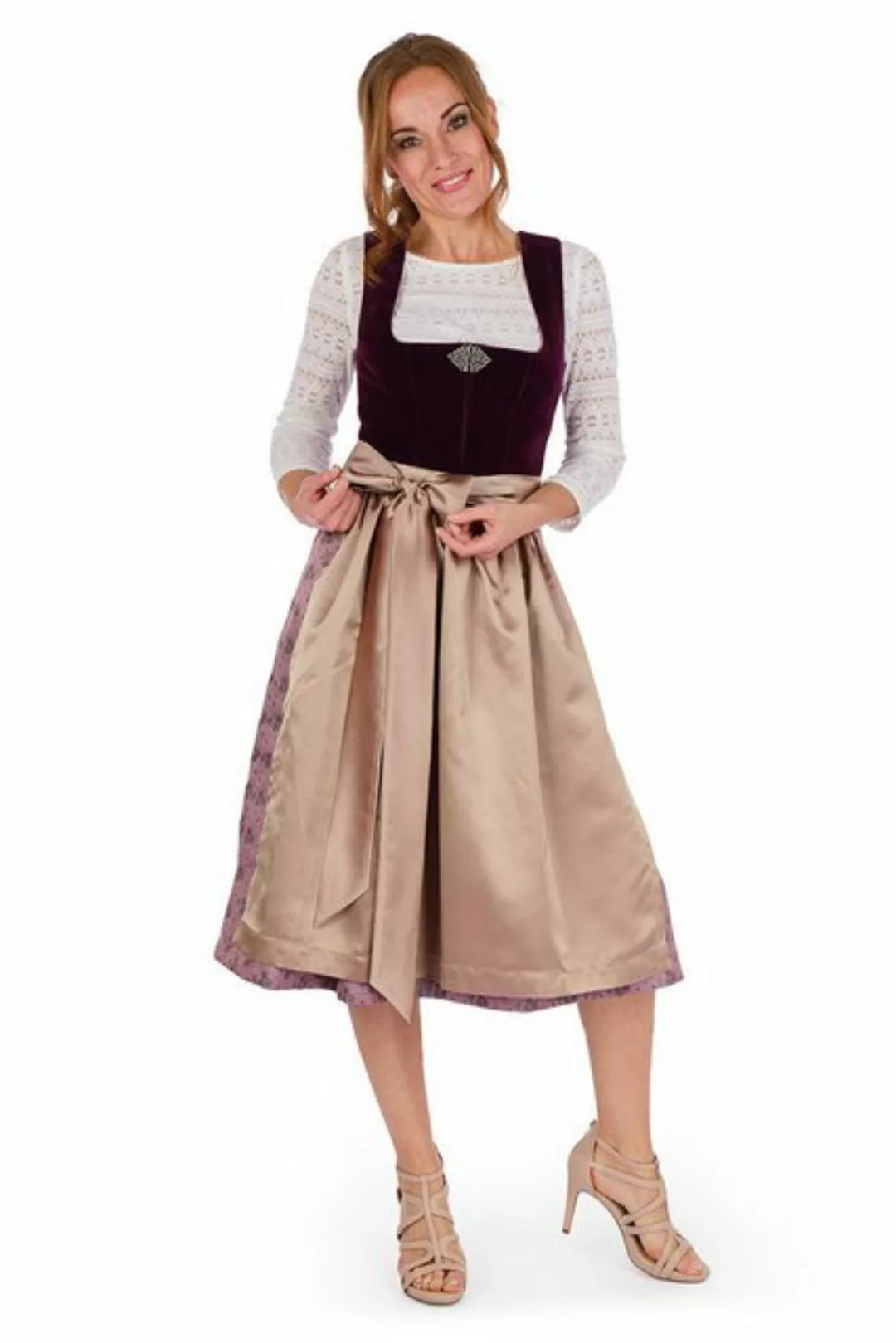 MarJo Dirndl Samt Dirndl 2tlg. - SABINE - brombeer/mauve/macchiato günstig online kaufen