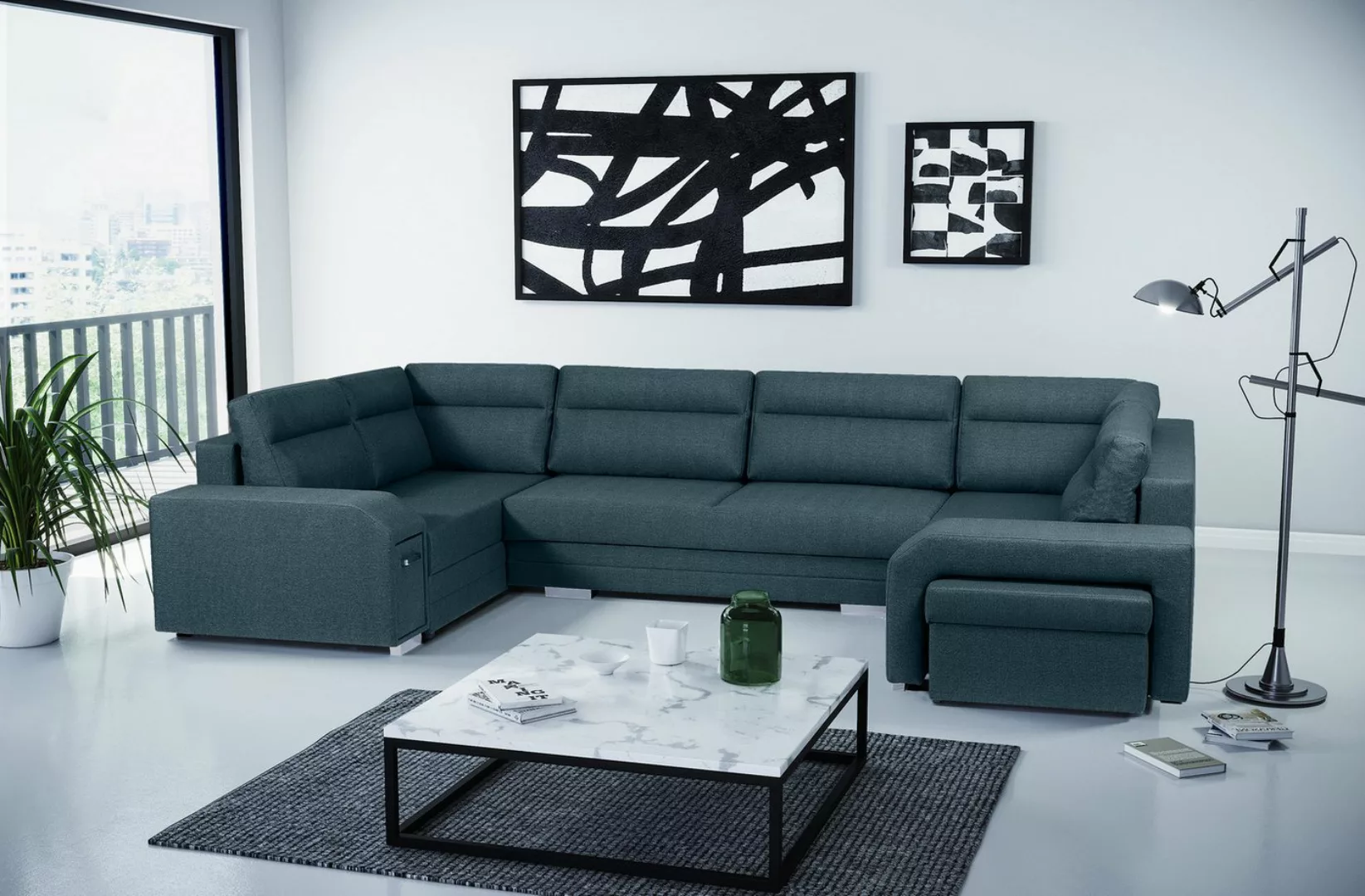 ALTDECOR Wohnlandschaft ALVA, Couch mit Schlaffunktion, Wohnzimmer - Wohnla günstig online kaufen