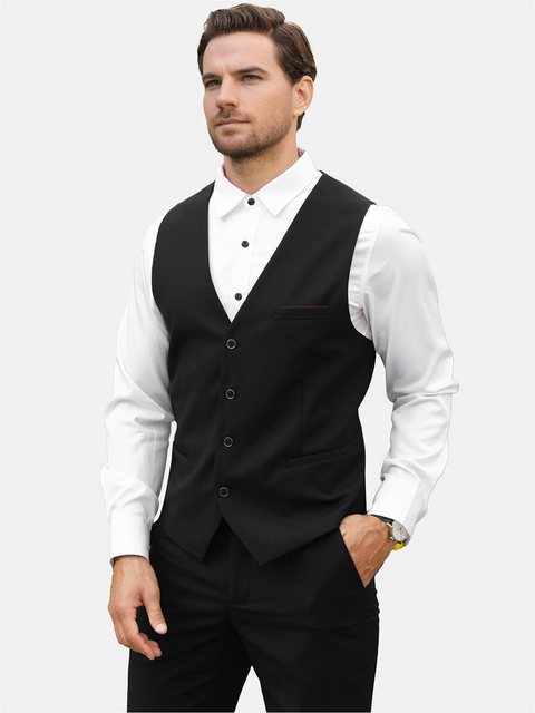 Allthemen Anzugweste Herren Weste Slim fit Anzugweste mit V Ausschnitt für günstig online kaufen