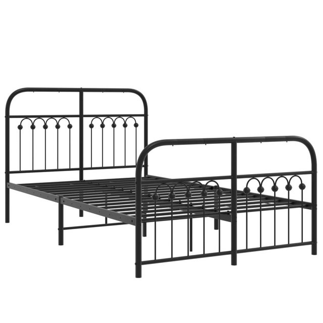 vidaXL Bett Bettgestell mit Kopf- und Fußteil Metall Schwarz 120x190 cm günstig online kaufen