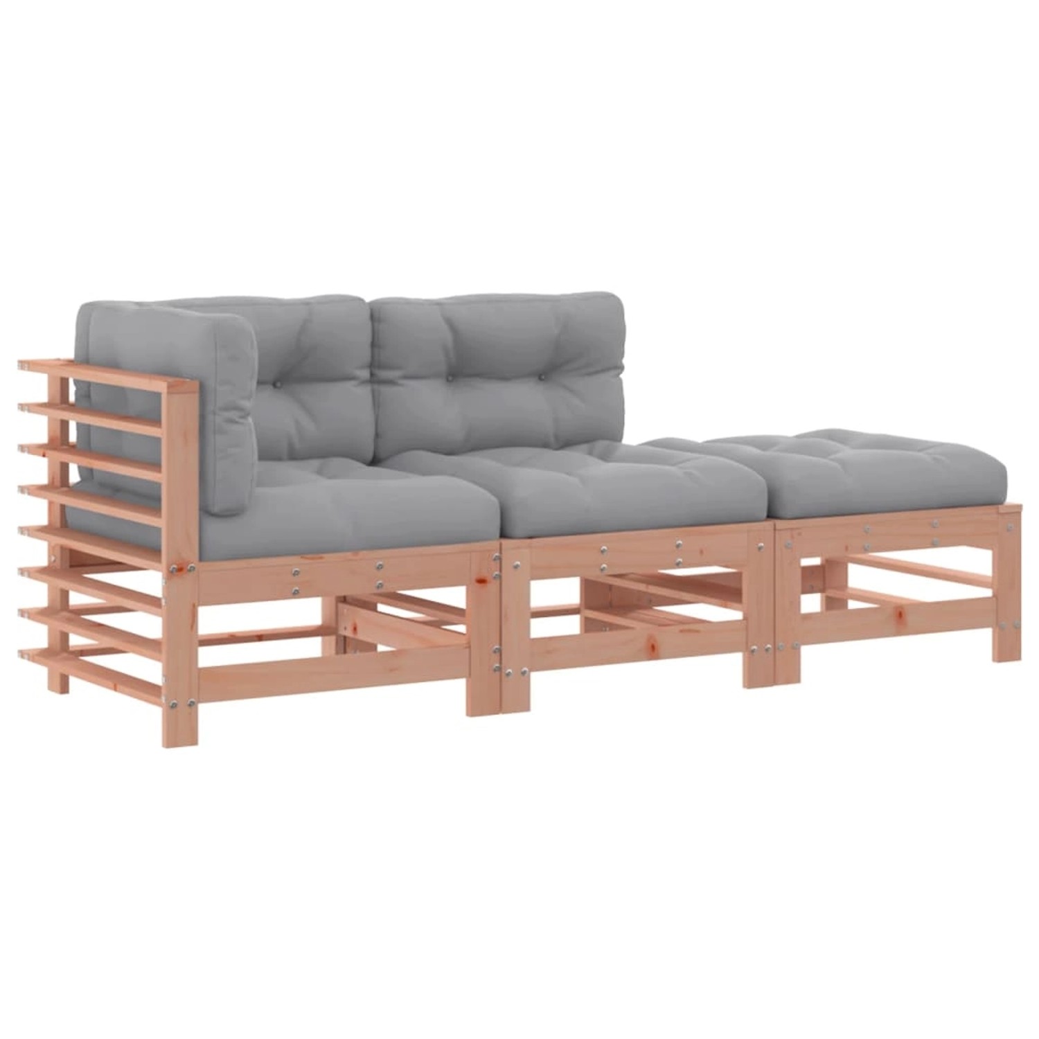 vidaXL 3-tlg Garten-Lounge-Set mit Kissen Massivholz Douglasie günstig online kaufen