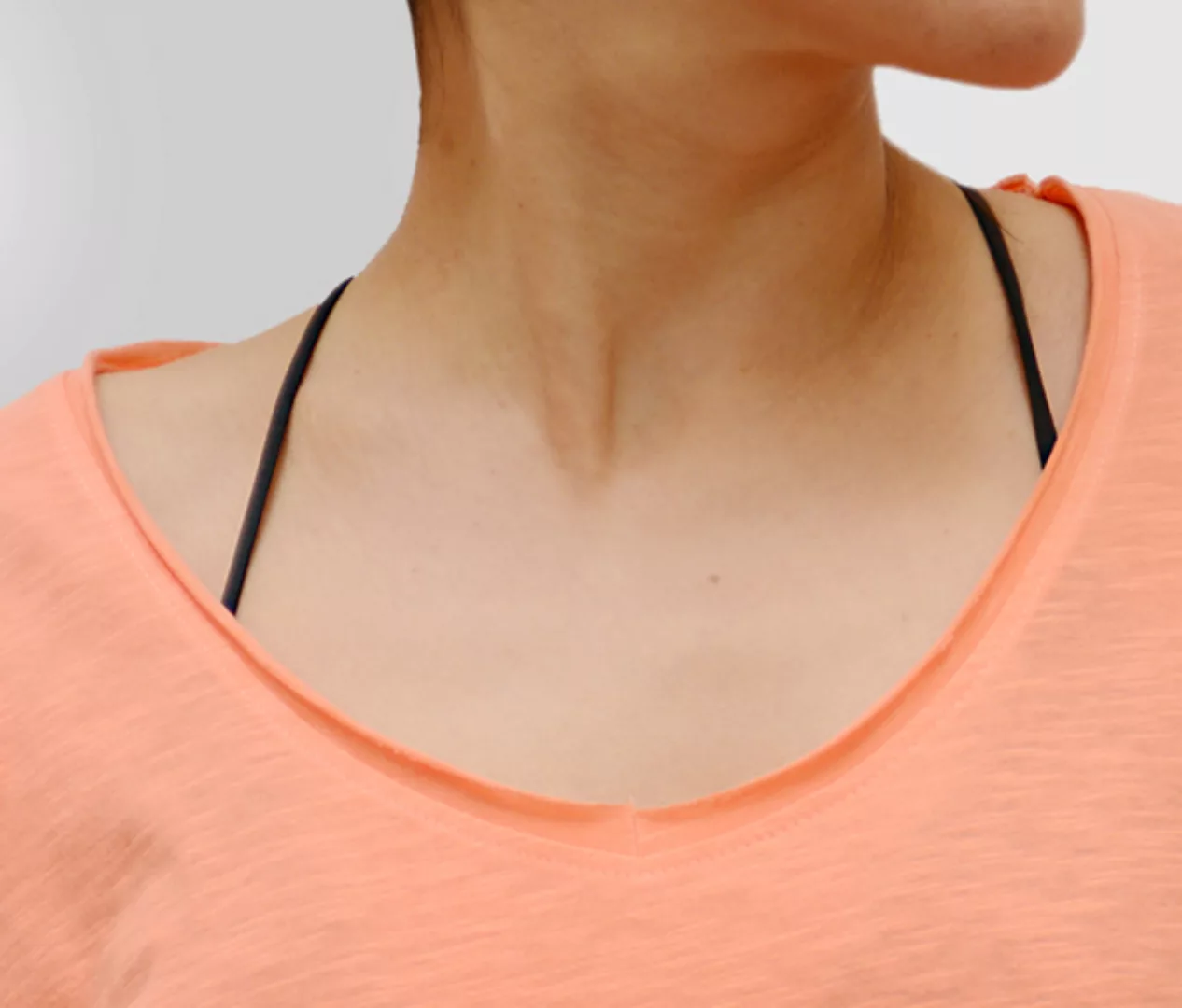 Damen T-shirt, "Reißverschluss", Sun Coral günstig online kaufen