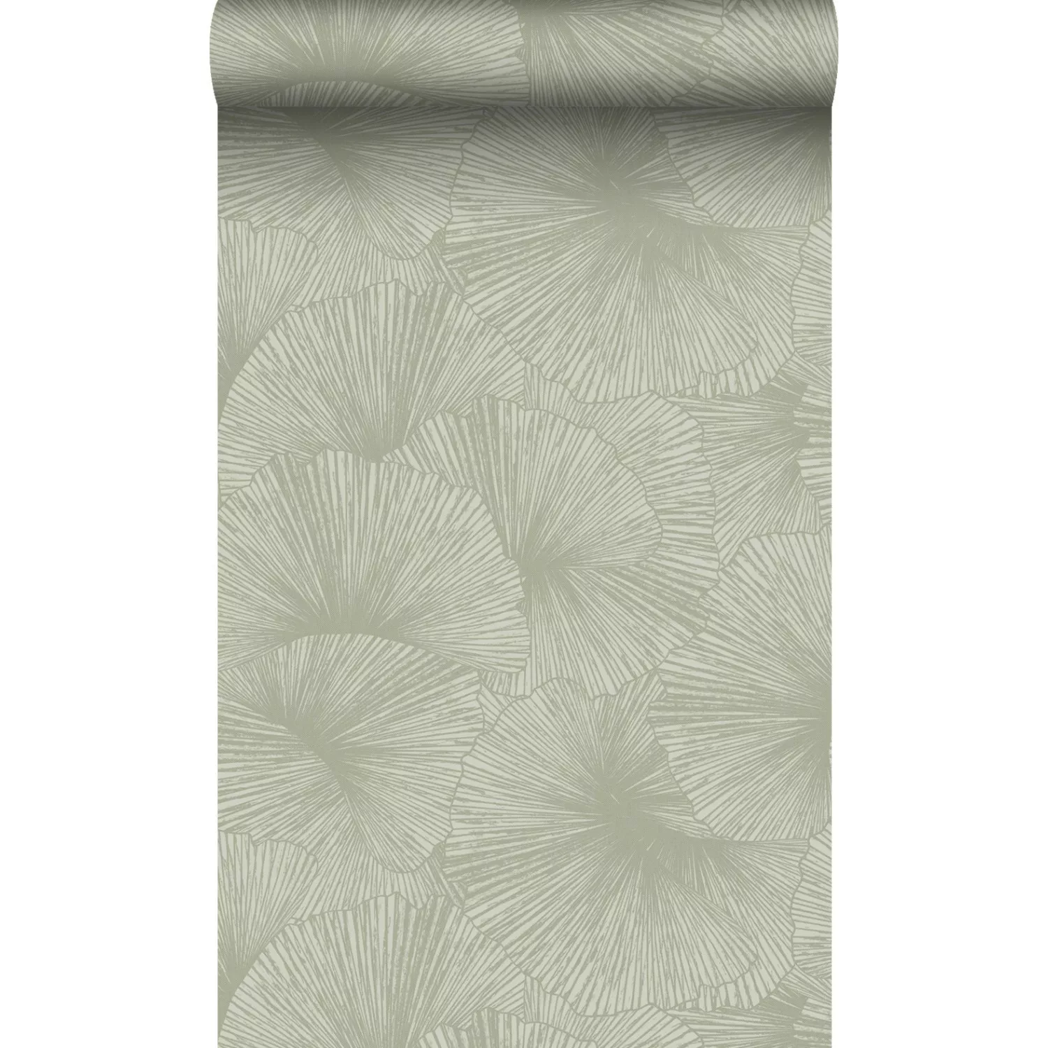 Origin Wallcoverings Tapete 3D Muster Blätter Graugrün 50 x 900 cm 348008 günstig online kaufen