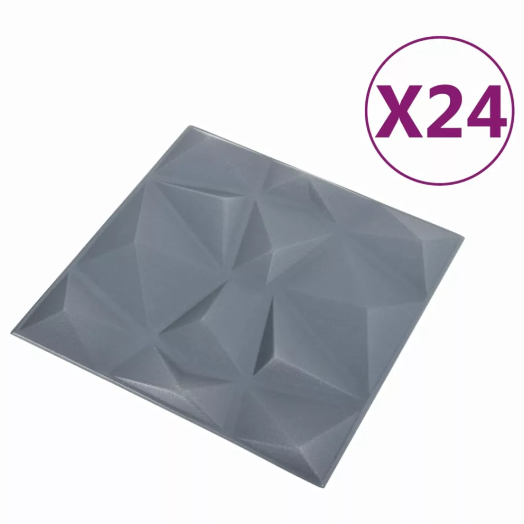 Vidaxl 3d-wandpaneele 24 Stk. 50x50 Cm Diamant Grau 6 M² günstig online kaufen