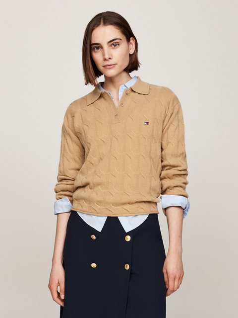 Tommy Hilfiger Polokragenpullover "SOFT WOOL CABLE POLO SWEATER", mit Krage günstig online kaufen