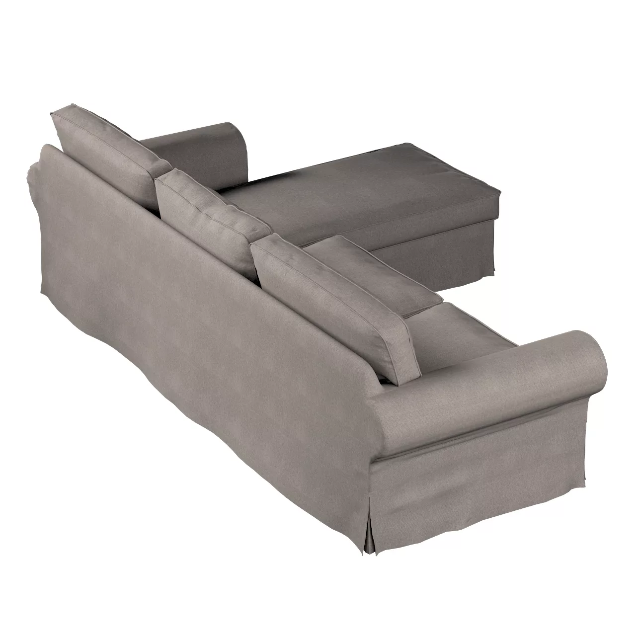 Bezug für Ektorp 2-Sitzer Sofa mit Recamiere, beige-grau, Ektorp 2-Sitzer S günstig online kaufen