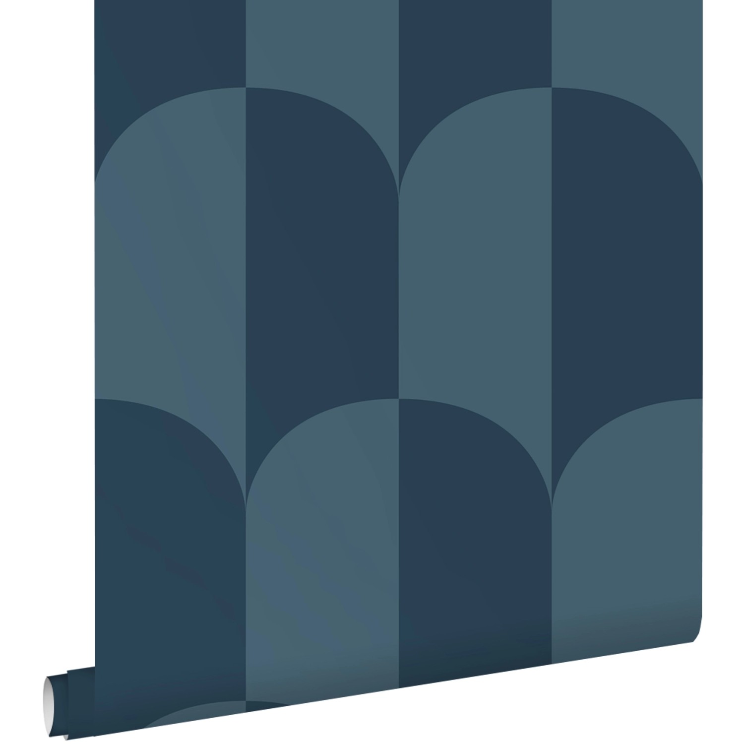 ESTAhome Tapete Art Decó Muster Dunkelblau 50 x 900 cm 139996 günstig online kaufen