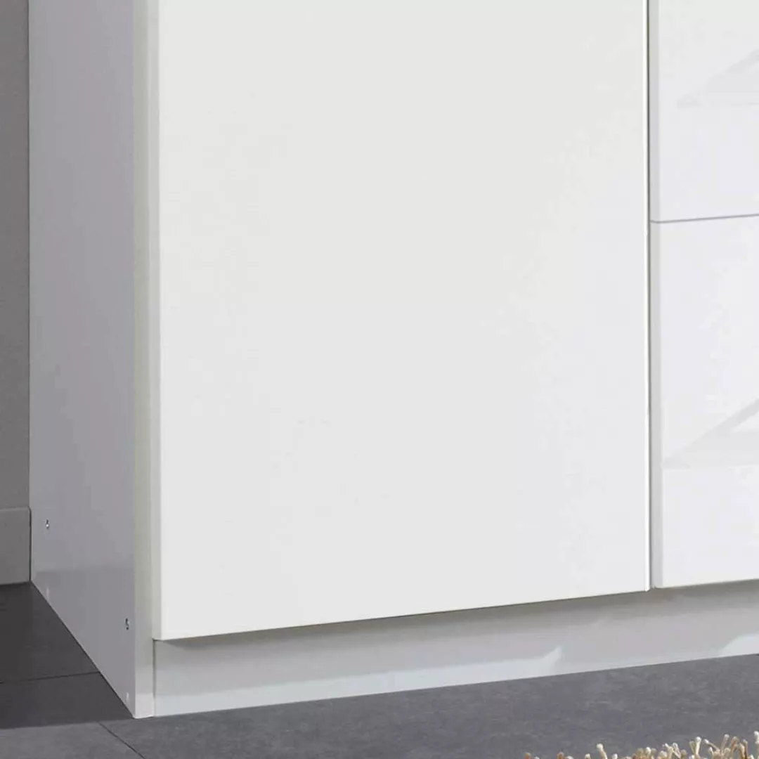 Weißer Drehtürenschrank mit Spiegel drei Schubladen günstig online kaufen