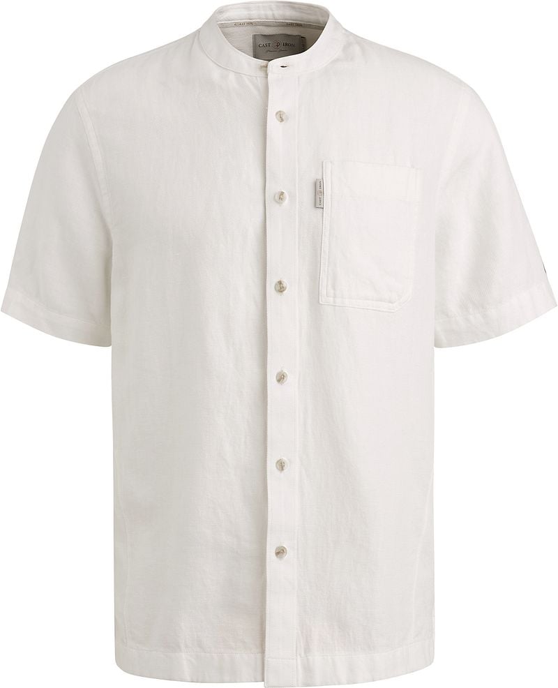 Cast Iron Kurzarm-Shirt Leinen Blend Weiß - Größe S günstig online kaufen