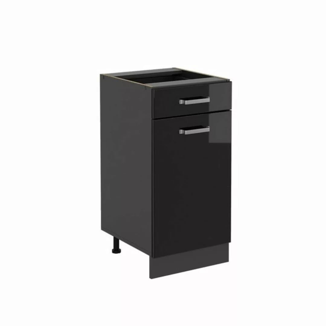 Vicco Unterschrank R-Line, Schwarz Hochglanz/Anthrazit, 40 cm, AP Anthrazit günstig online kaufen