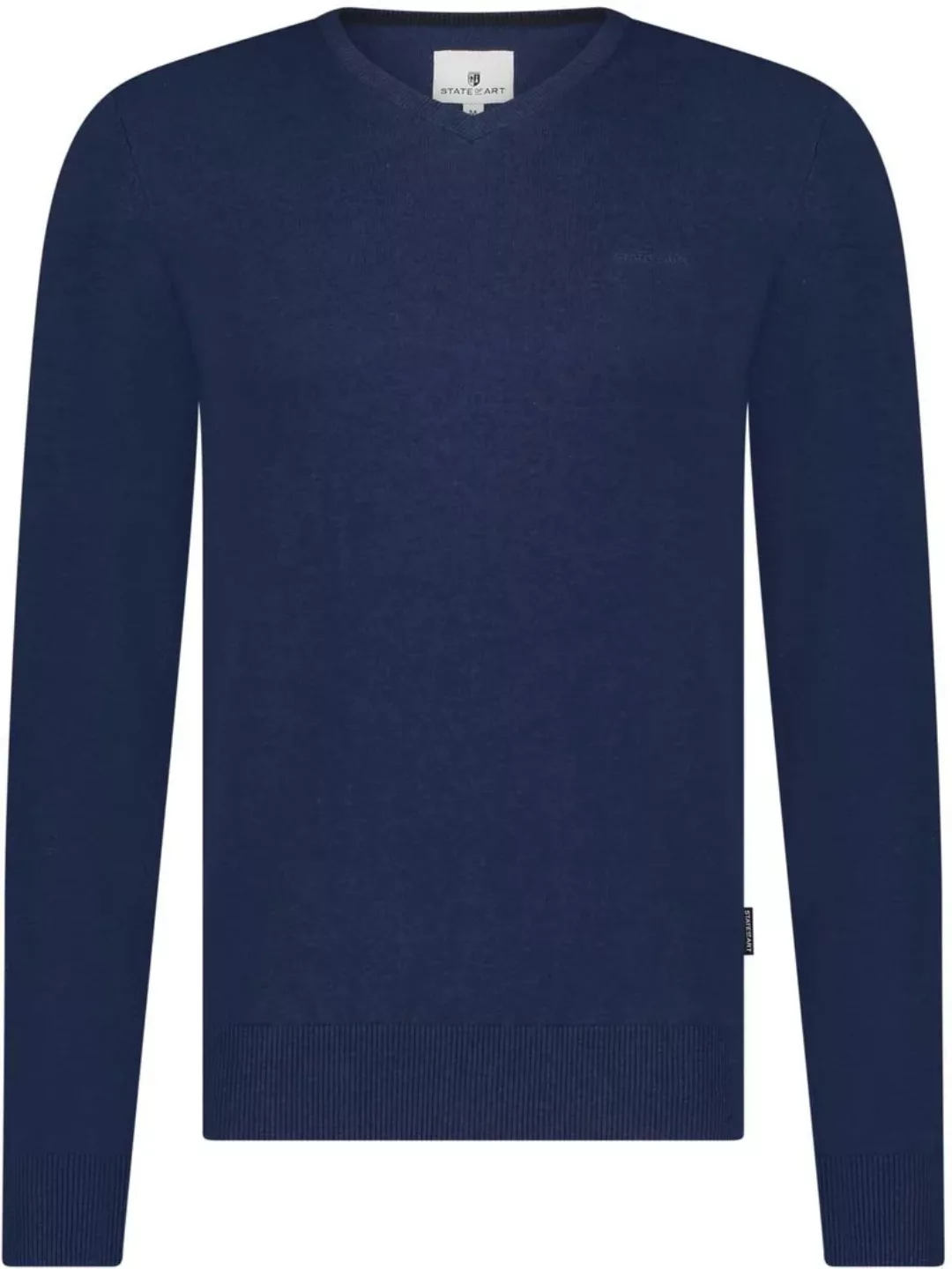 State Of Art Pullover mit V-Ausschnitt Kobaltblau - Größe M günstig online kaufen