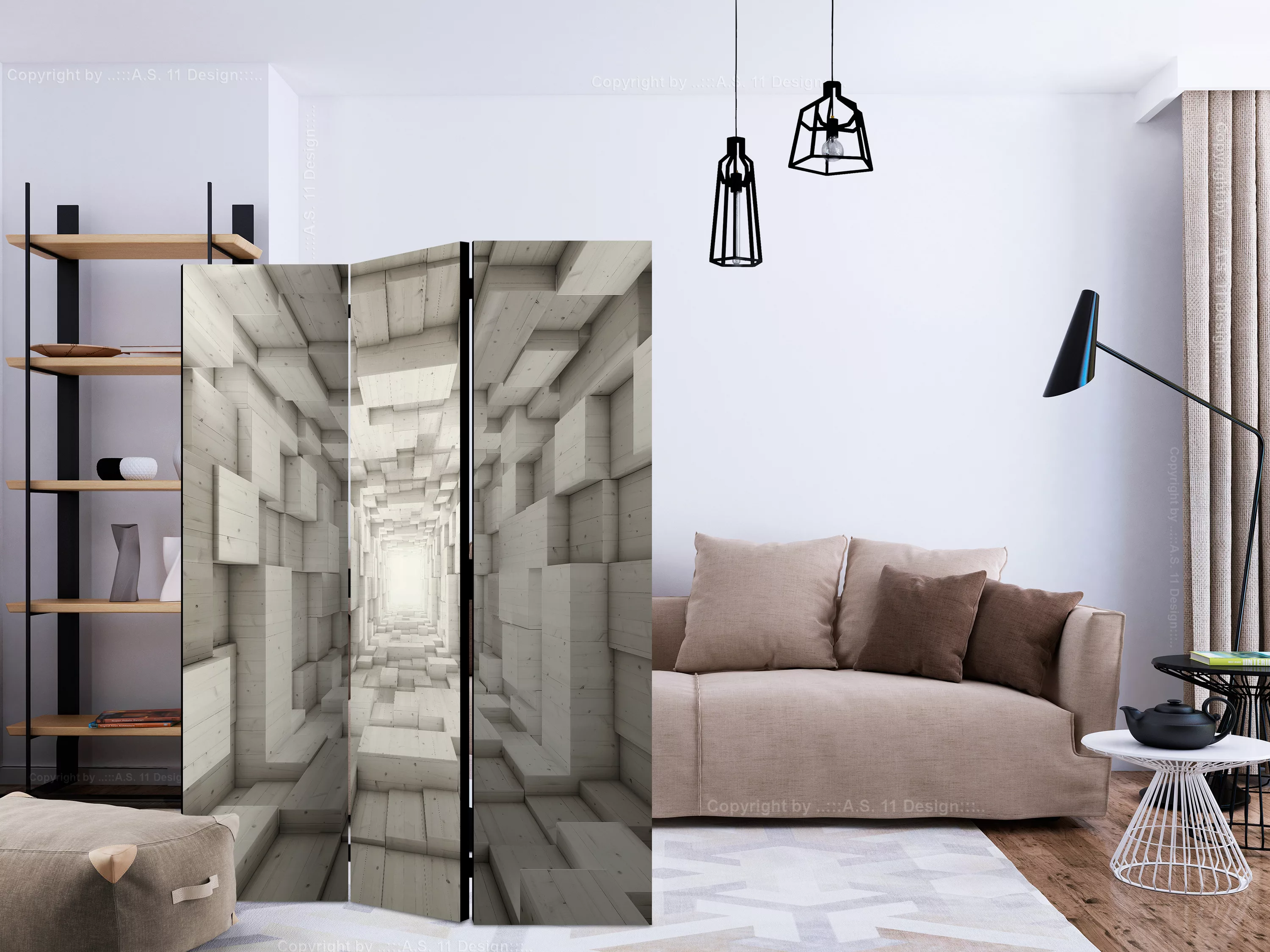 3-teiliges Paravent - Elevator Ii [room Dividers] günstig online kaufen